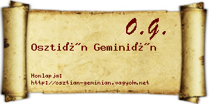 Osztián Geminián névjegykártya